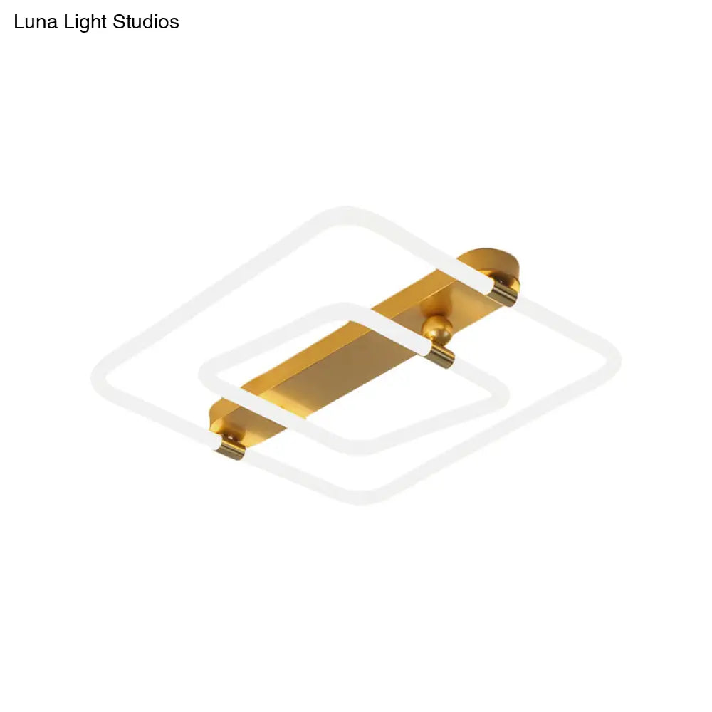 16/19.5 Contemporary Metal Led Gold Flush Mount Ceiling Light In Warm/White