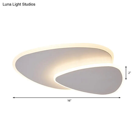 16/19.5 Creative Flush Mount Light With Overlapping Design - Modern Acrylic Round/Square/Triangle