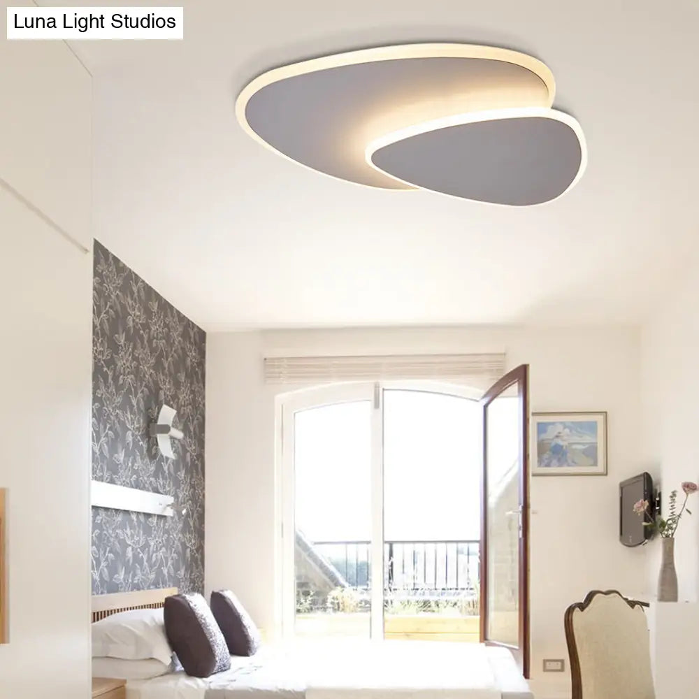 16/19.5 Creative Flush Mount Light With Overlapping Design - Modern Acrylic Round/Square/Triangle
