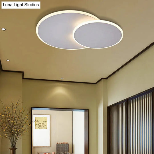 16/19.5 Creative Flush Mount Light With Overlapping Design - Modern Acrylic Round/Square/Triangle