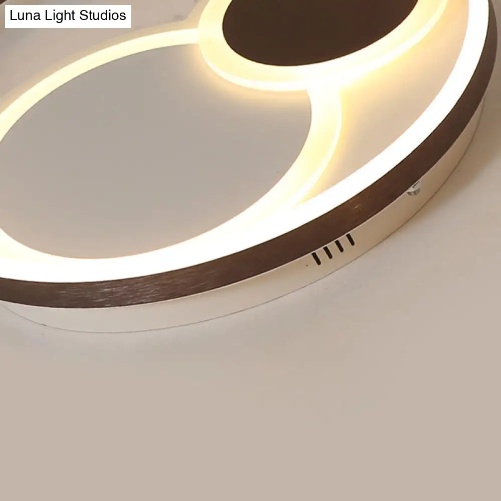 16/19.5 Dia Metal Orbit Ceiling Flush Light With Stepless Dimming - Modern Coffee Led Flushmount