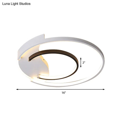 16’/19.5’ Double Ring Flushmount Lighting - Modern White Ceiling Lights Adjustable Warm/White