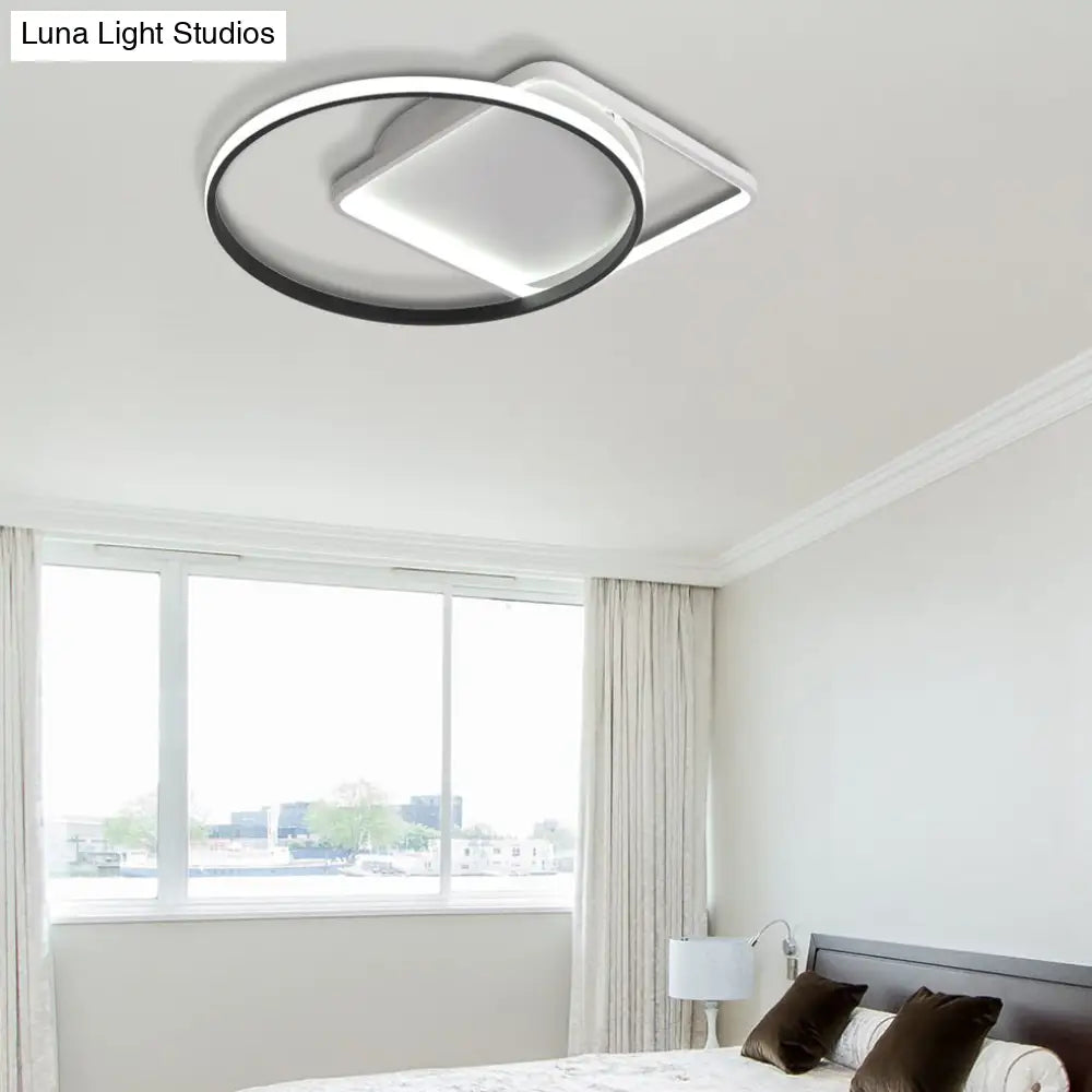 16’/19.5’ Modern White Creative Flush Mount Light Fixture With Warm/White Lighting / 19.5’