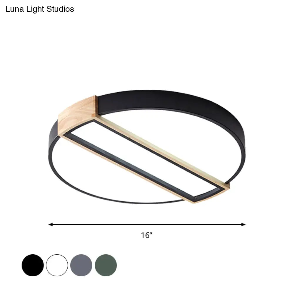 16’/19.5’ Nordic Led Flushmount Ceiling Light - White/Grey/Green Round Acrylic Shade