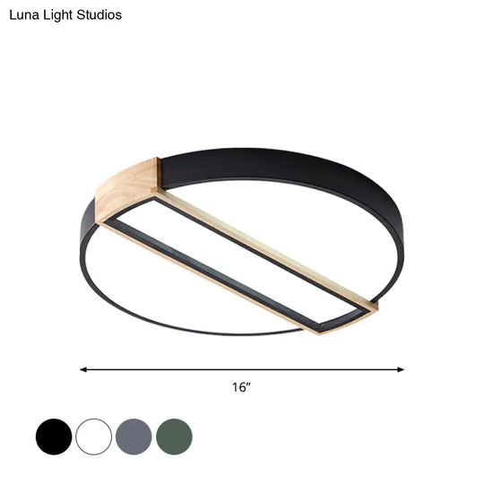 16’/19.5’ Nordic Led Flushmount Ceiling Light - White/Grey/Green Round Acrylic Shade