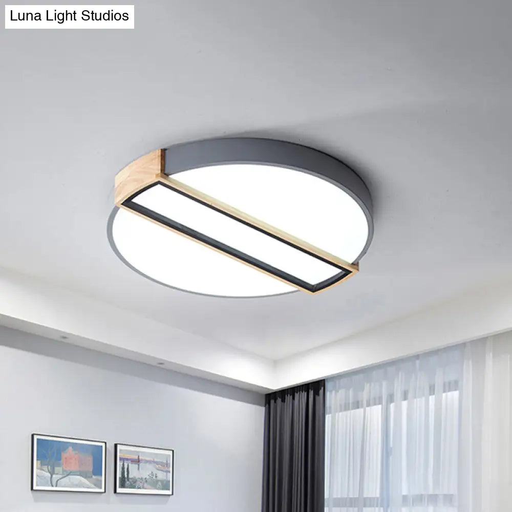 16’/19.5’ Nordic Led Flushmount Ceiling Light - White/Grey/Green Round Acrylic Shade Grey / 16’