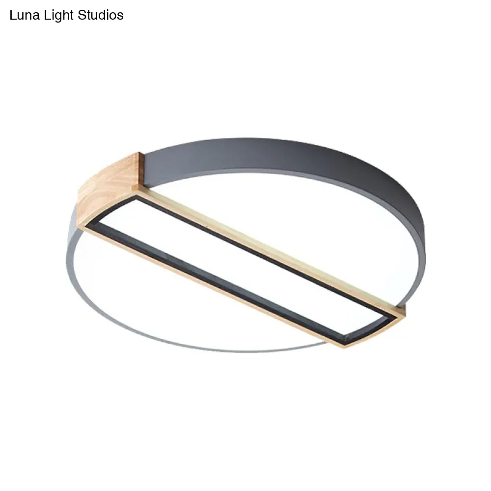 16’/19.5’ Nordic Led Flushmount Ceiling Light - White/Grey/Green Round Acrylic Shade
