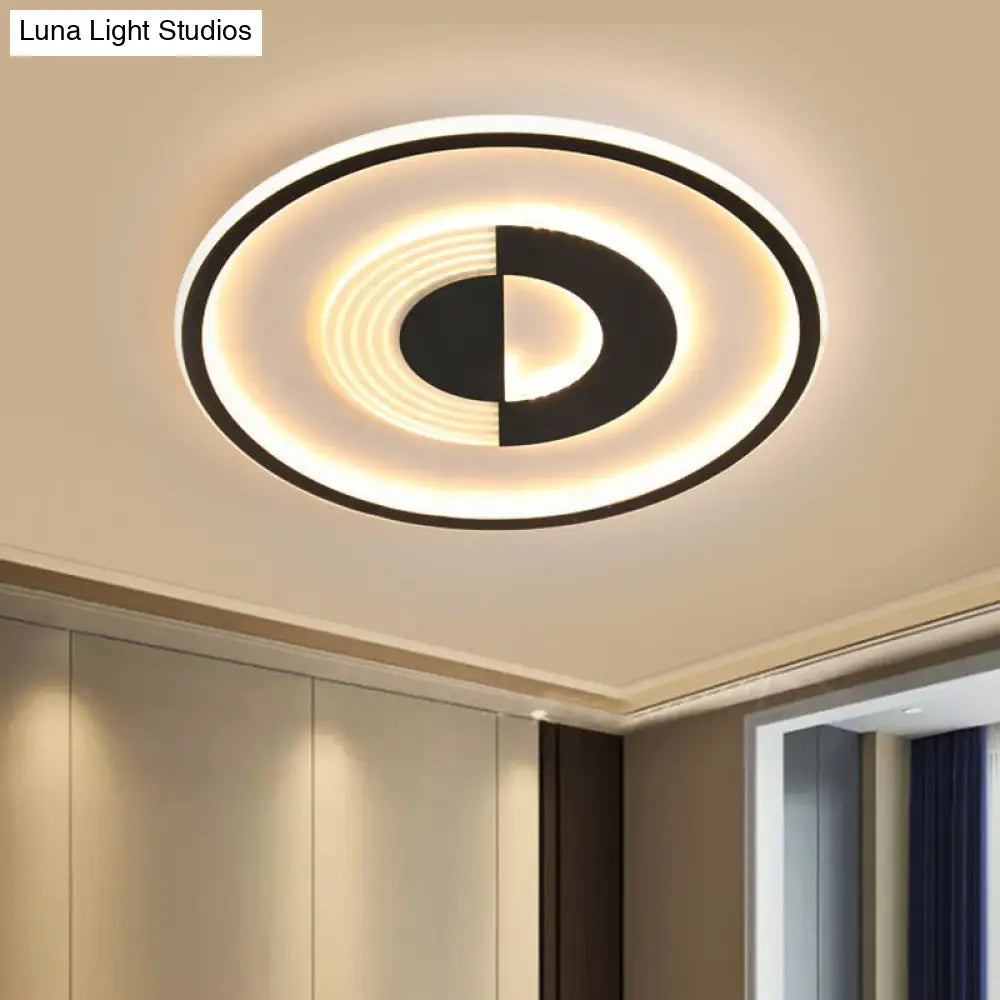 16’/19.5’ Round Acrylic Ceiling Lamp - Minimalist Led Flush Mount Lighting In Warm/White