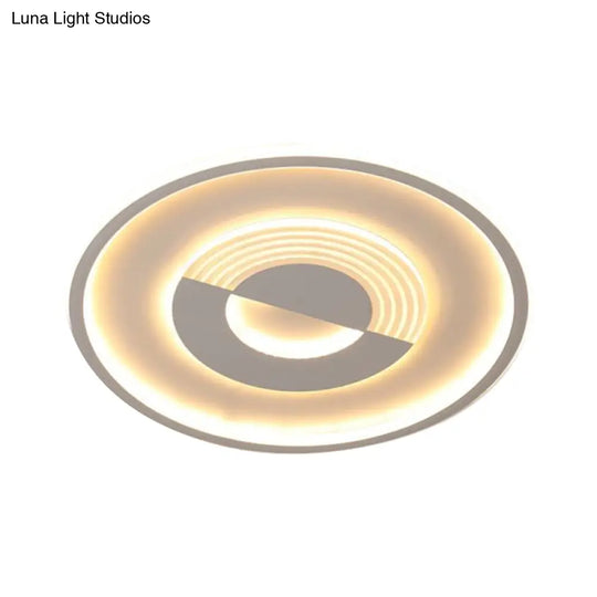 16/19.5 Round Acrylic Ceiling Lamp - Minimalist Led Flush Mount Lighting In Warm/White Black/White