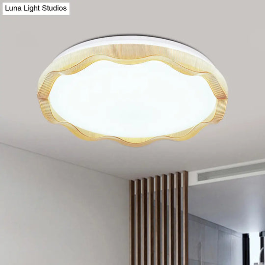 16’/19.5’ Simple Style Scalloped Ceiling Lamp With Acrylic Diffuser - White/Blue/Gold Flush