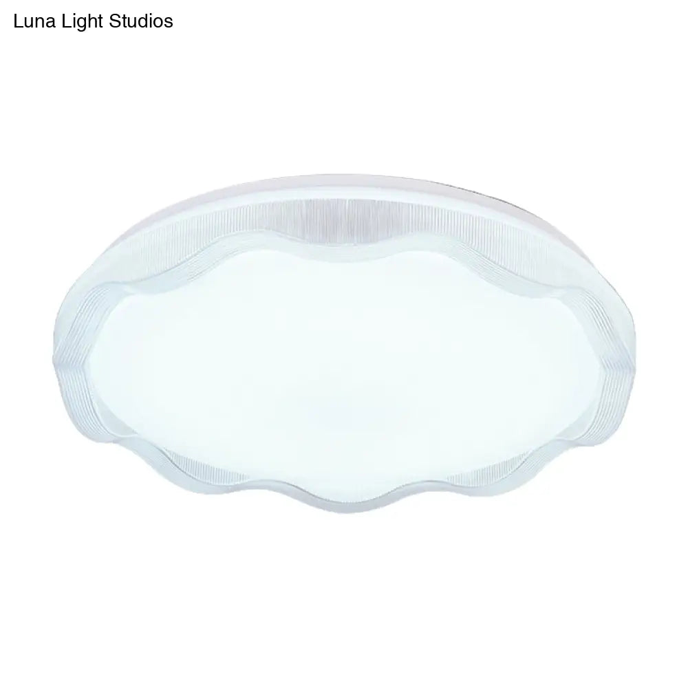 16’/19.5’ Simple Style Scalloped Ceiling Lamp With Acrylic Diffuser - White/Blue/Gold Flush