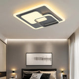 16’/19.5’ Square Ceiling Mount Light: Contemporary Acrylic Gray Led Flush Warm/White Light Grey