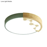 16’/19.5’ W Led Living Room Ceiling Light With Pink/Yellow/Blue Metal Shade In Warm/White