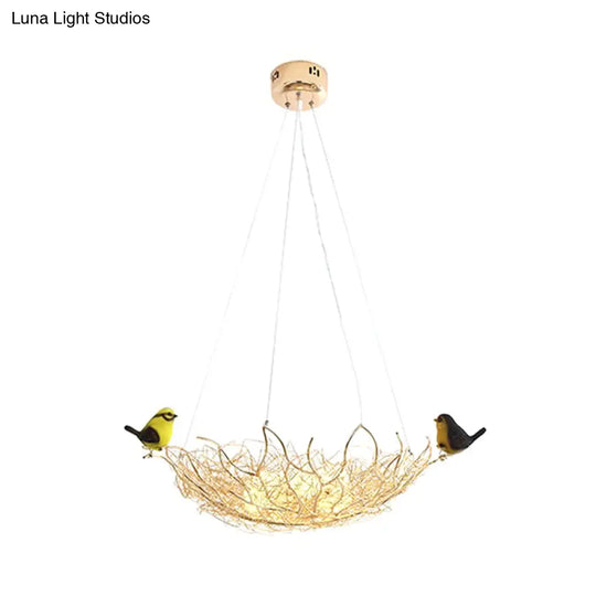 16/19.5 Wide Nest Metal Art Deco Chandelier - 2-Light Hanging Ceiling Lamp Fixture