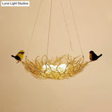 16/19.5 Wide Nest Metal Art Deco Chandelier - 2-Light Hanging Ceiling Lamp Fixture