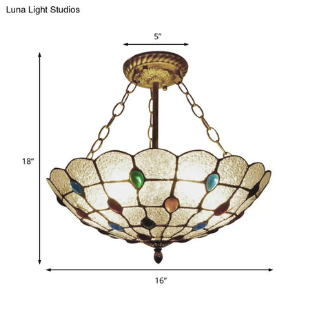 16’/19.5’ Wide Peacock Pendant Light Inverted Chandelier With Colorful Jewelry – Traditional