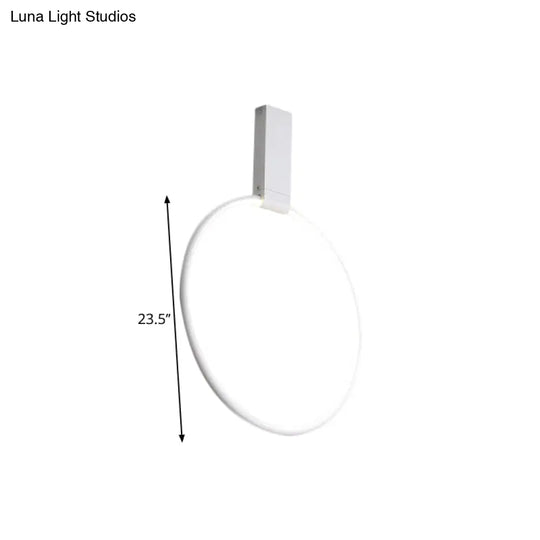 16’/23.5’ Wide Ring Led Flush Mount Ceiling Lamp In Modern Metallic Black/White/Gold Finishes