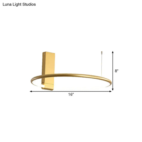 16/23.5 Wide Ring Led Flush Mount Ceiling Lamp In Modern Metallic Black/White/Gold Finishes With