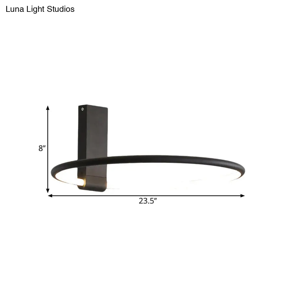 16/23.5 Wide Ring Led Flush Mount Ceiling Lamp In Modern Metallic Black/White/Gold Finishes With