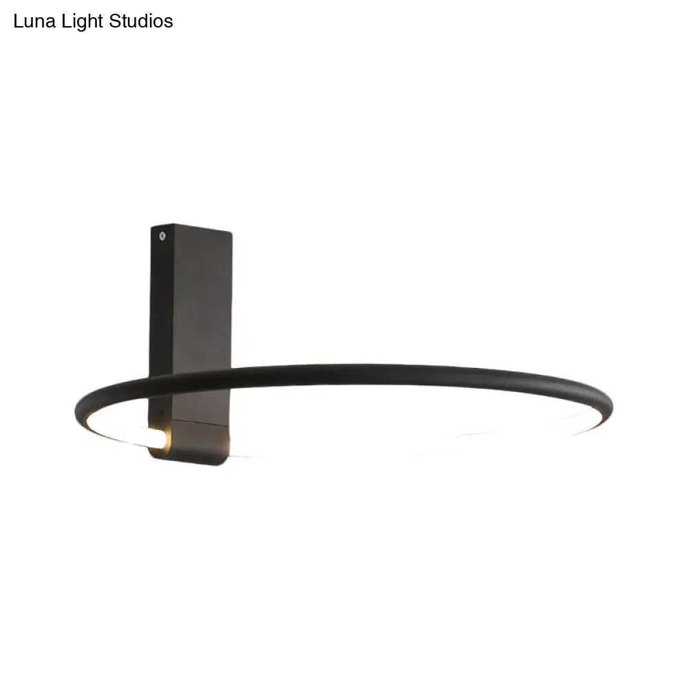 16’/23.5’ Wide Ring Led Flush Mount Ceiling Lamp In Modern Metallic Black/White/Gold Finishes