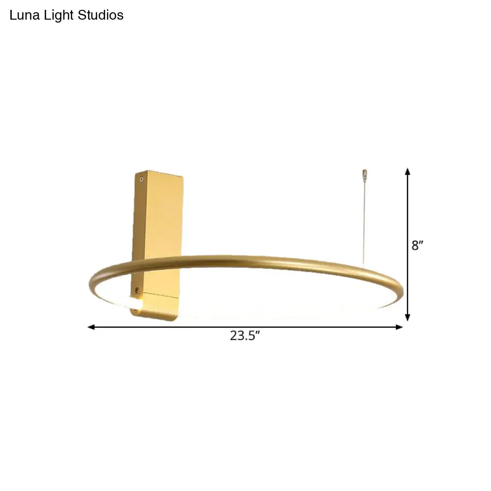 16/23.5 Wide Ring Led Flush Mount Ceiling Lamp In Modern Metallic Black/White/Gold Finishes With