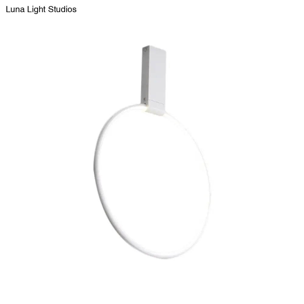 16’/23.5’ Wide Ring Led Flush Mount Ceiling Lamp In Modern Metallic Black/White/Gold Finishes