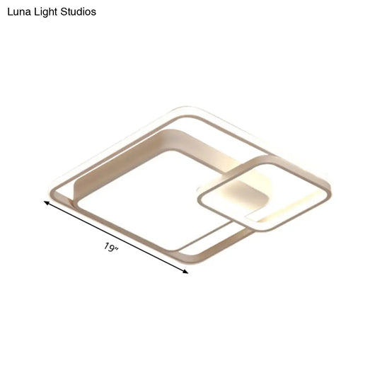 16-35.5’ W Modern White Rectangle Ceiling Light With High Penetrated Acrylic Led - Flushmount In
