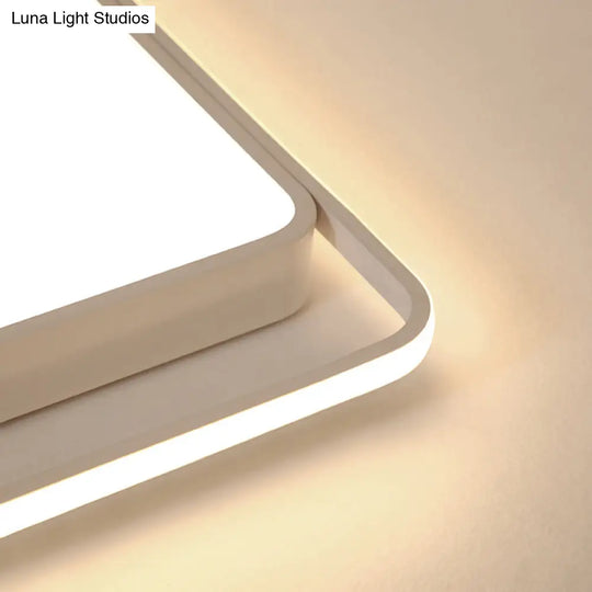 16-35.5’ W Modern White Rectangle Ceiling Light With High Penetrated Acrylic Led - Flushmount In