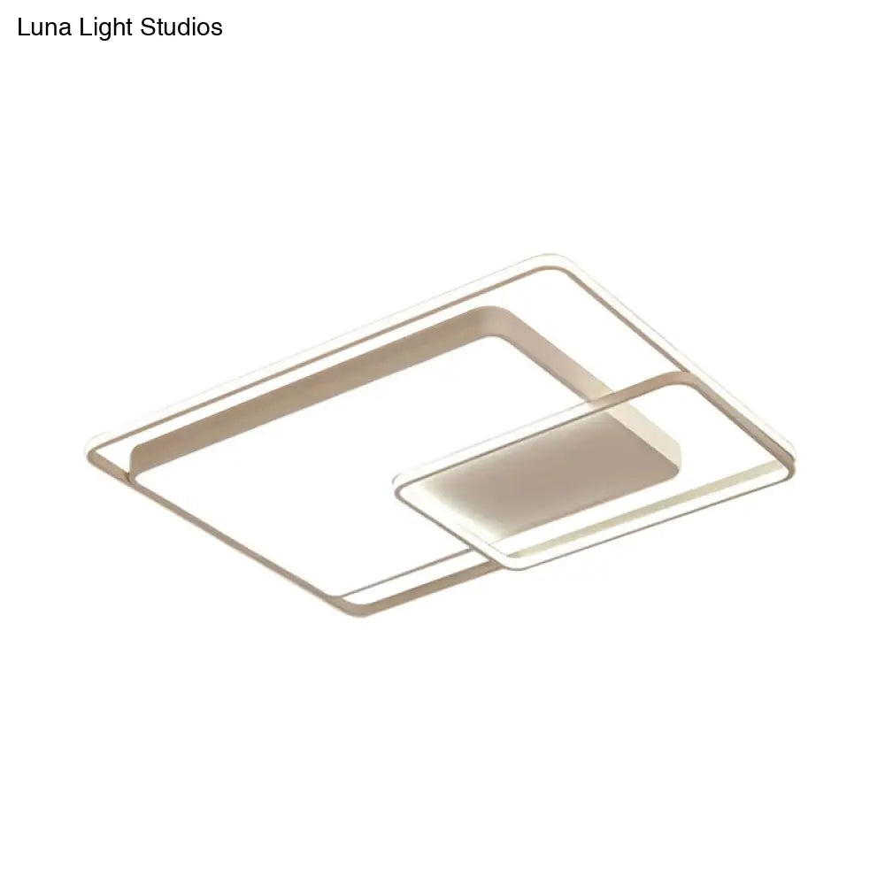 16-35.5 W Modern White Rectangle Ceiling Light With High Penetrated Acrylic Led - Flushmount In