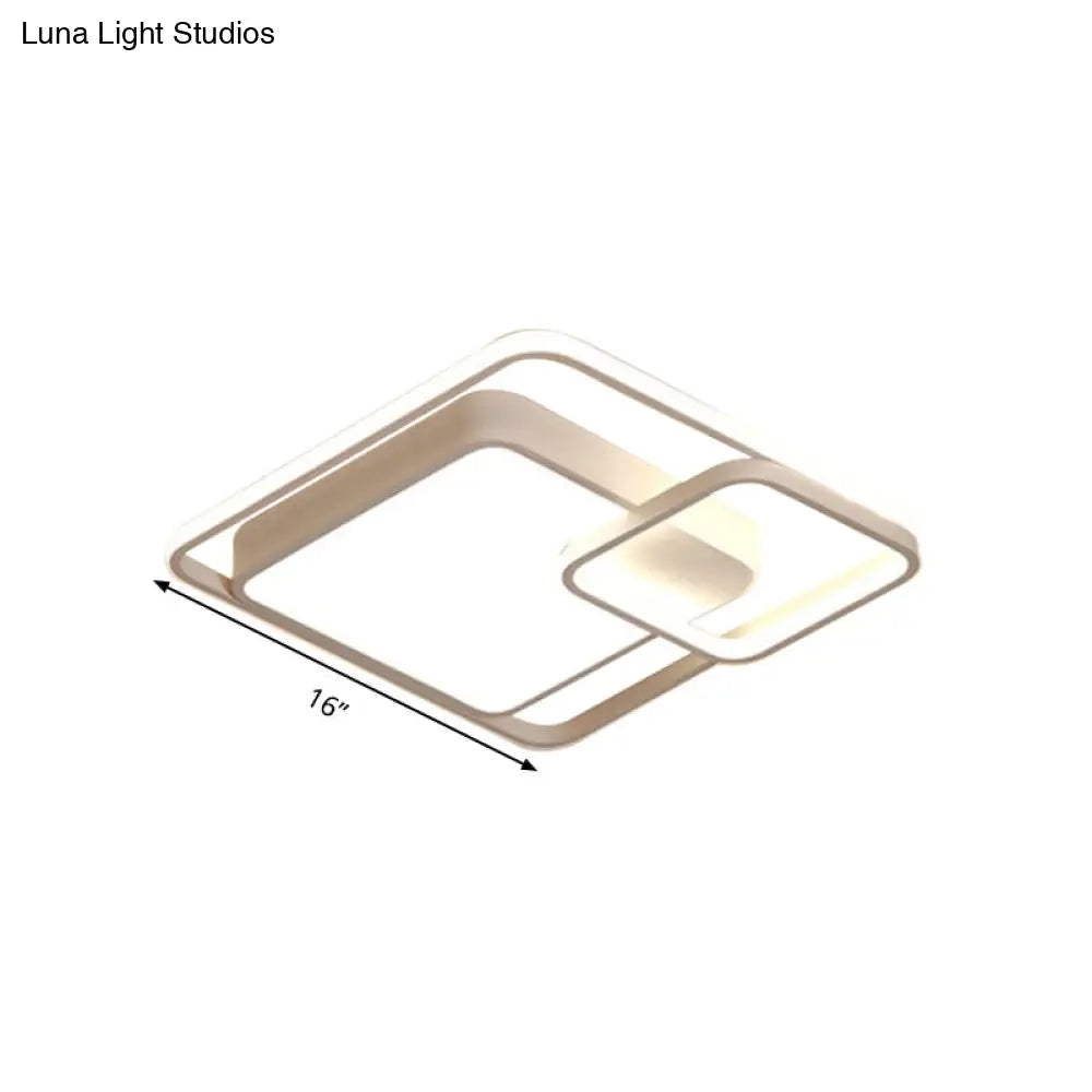 16-35.5 W Modern White Rectangle Ceiling Light With High Penetrated Acrylic Led - Flushmount In