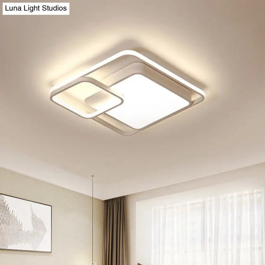 16-35.5 W Modern White Rectangle Ceiling Light With High Penetrated Acrylic Led - Flushmount In