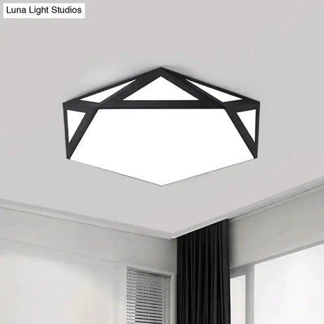 16.5’/20.5’ Modern Black/White Led Flush Ceiling Light - Foyer Flush-Mount Fixture With