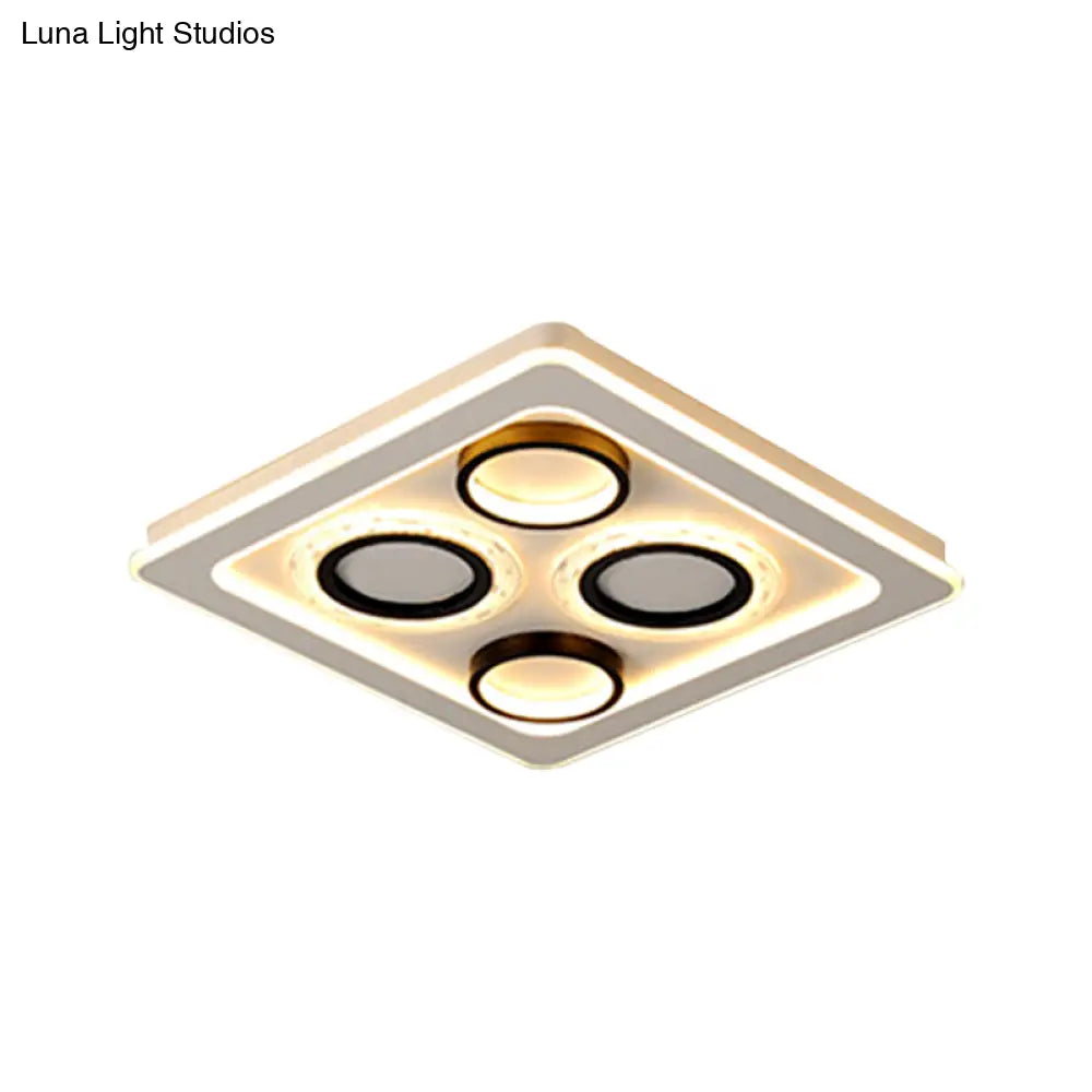 16.5’/20.5’ Nordic Squared Flush Lamp Led Ceiling Light Black & White 3 Color Options