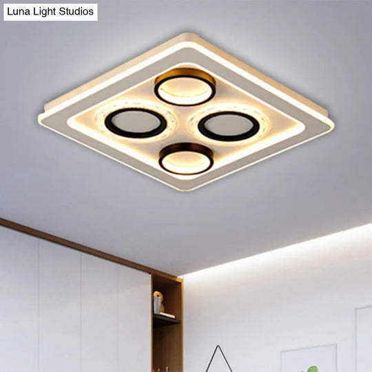 16.5/20.5 Nordic Squared Flush Lamp Led Ceiling Light Black & White 3 Color Options Black-White /
