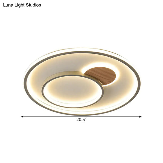 16.5’/20.5’ W Acrylic Round Modernist Led Ceiling Lamp - Grey (Warm/White Light)
