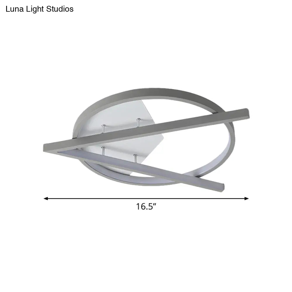 16.5/20.5 W Hotel Led Flush Light Simplicity Grey Ceiling Mount Lamp