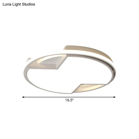 16.5’/20.5’ W White Round Flush Mount Led Ceiling Light - Stylish And Modern Fixture For Bedroom