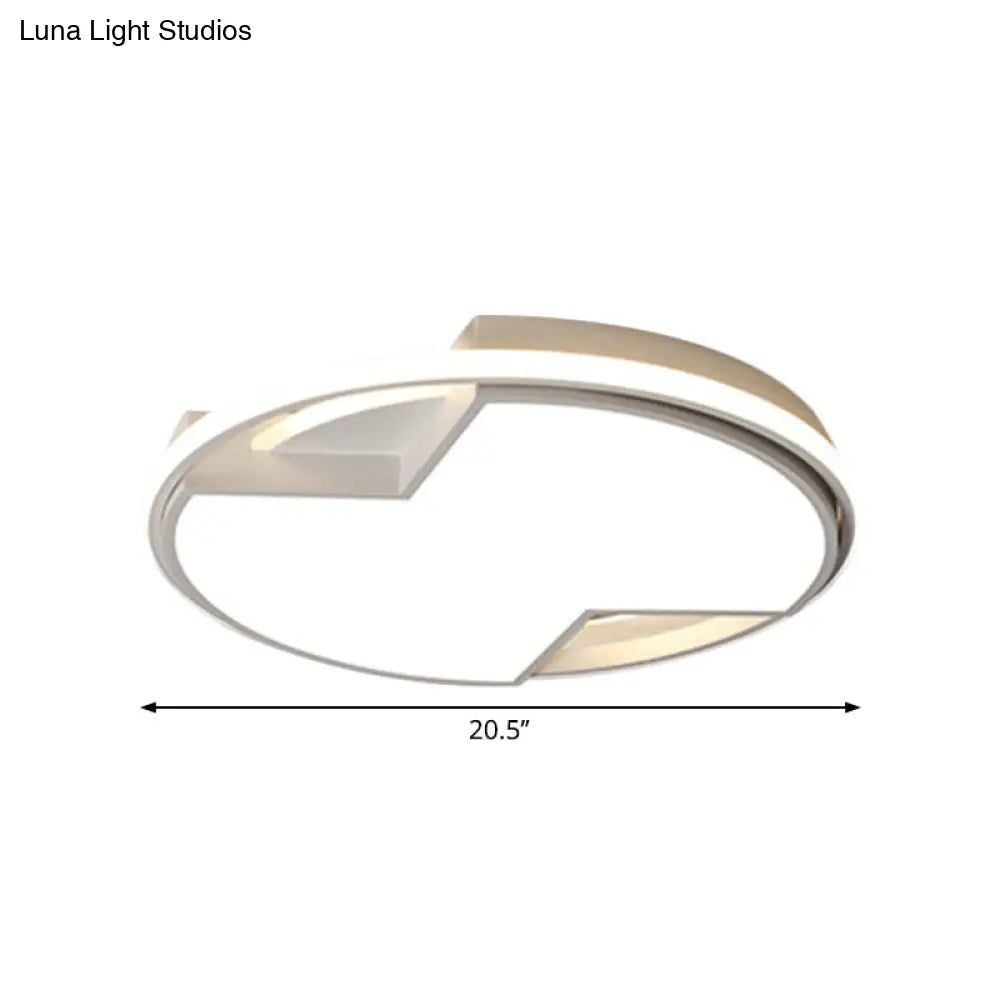 16.5/20.5 W White Round Flush Mount Led Ceiling Light - Stylish And Modern Fixture For Bedroom