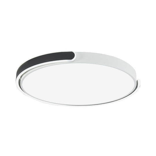 Modern Led Flush Ceiling Light With Acrylic Shade In Black/White/Champagne 15’/19’/23’