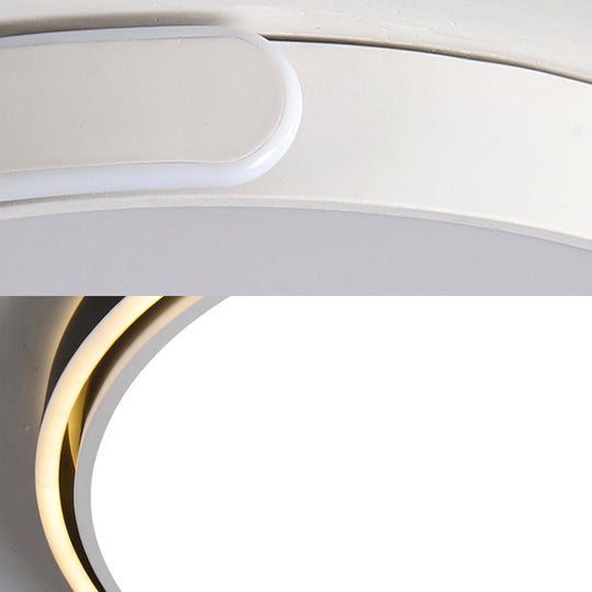 Modern Led Flush Ceiling Light With Acrylic Shade In Black/White/Champagne 15/19/23 Diameter -