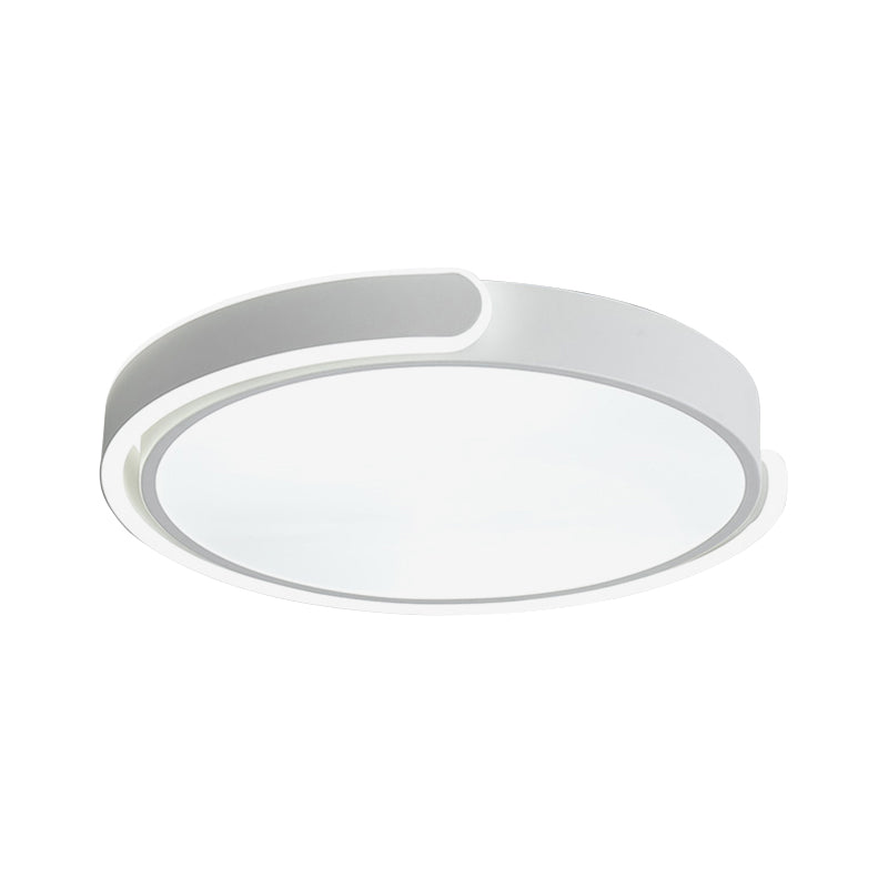 Modern Led Flush Ceiling Light With Acrylic Shade In Black/White/Champagne 15/19/23 Diameter -