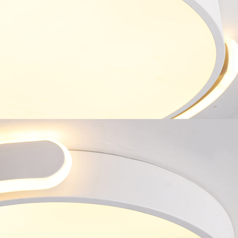 Modern Led Flush Ceiling Light With Acrylic Shade In Black/White/Champagne 15’/19’/23’