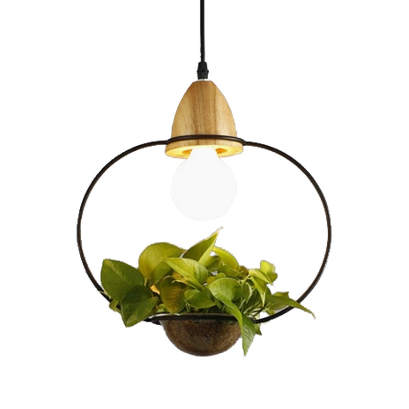 Modern Black/White Industrial Metal Led Pendant Light For Restaurant - Oval/Rectangle/Urn Design