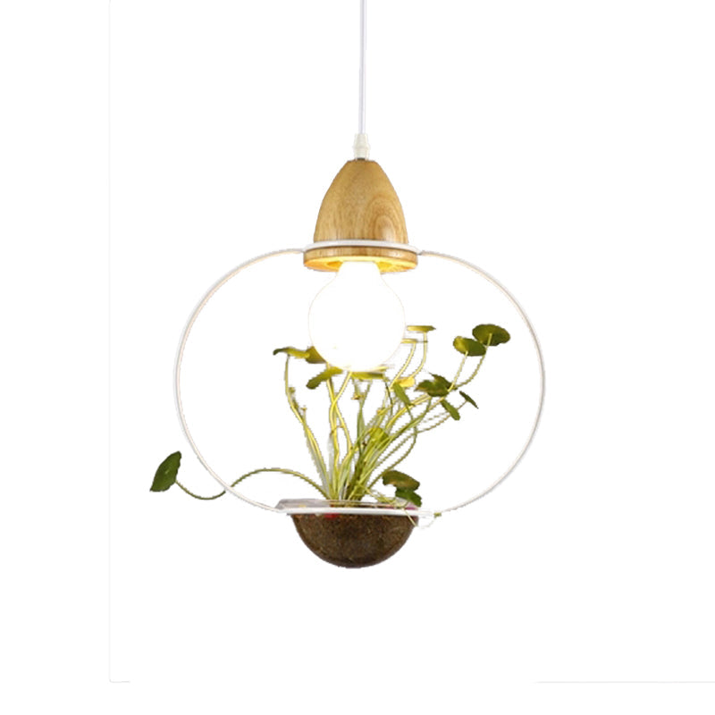 Modern Black/White Industrial Metal Led Pendant Light For Restaurant - Oval/Rectangle/Urn Design