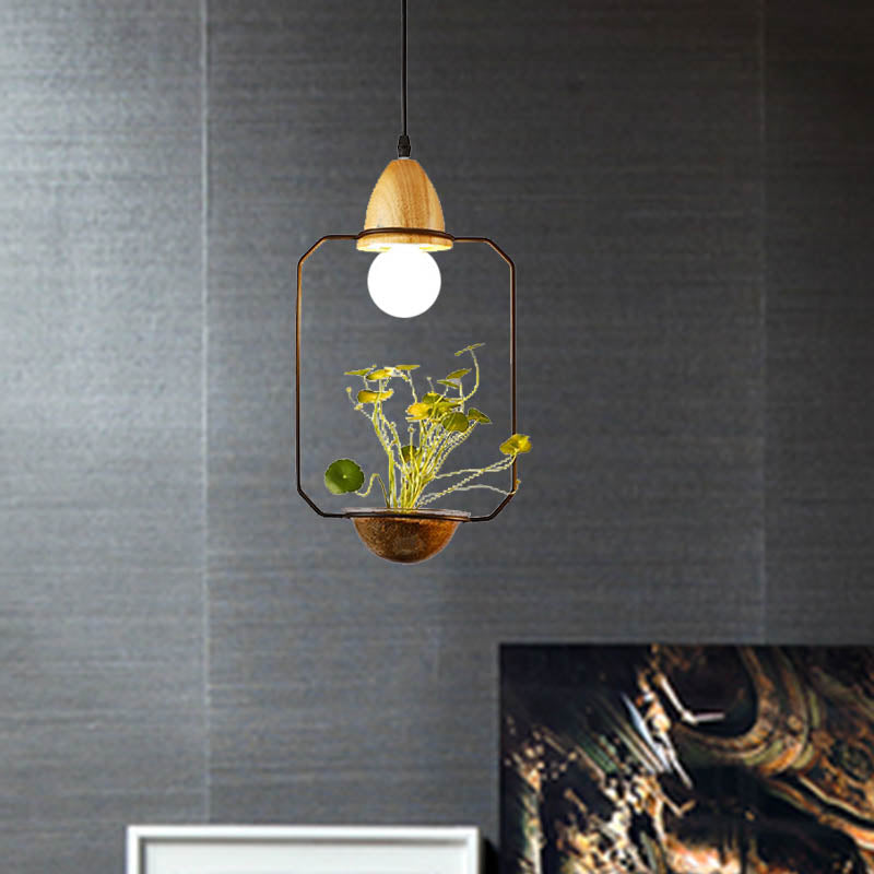 Modern Black/White Industrial Metal Led Pendant Light For Restaurant - Oval/Rectangle/Urn Design