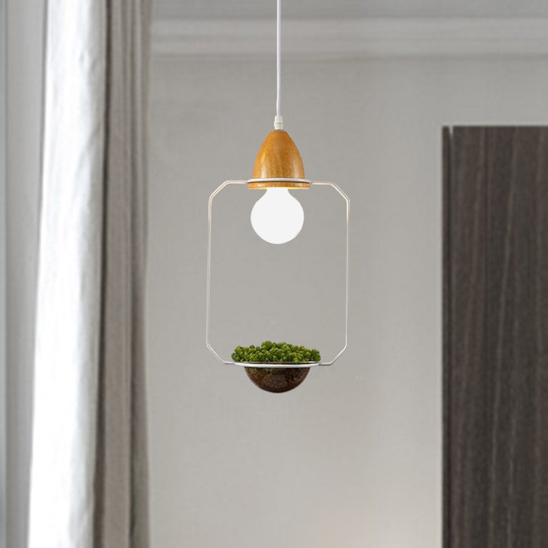 Modern Black/White Industrial Metal Led Pendant Light For Restaurant - Oval/Rectangle/Urn Design