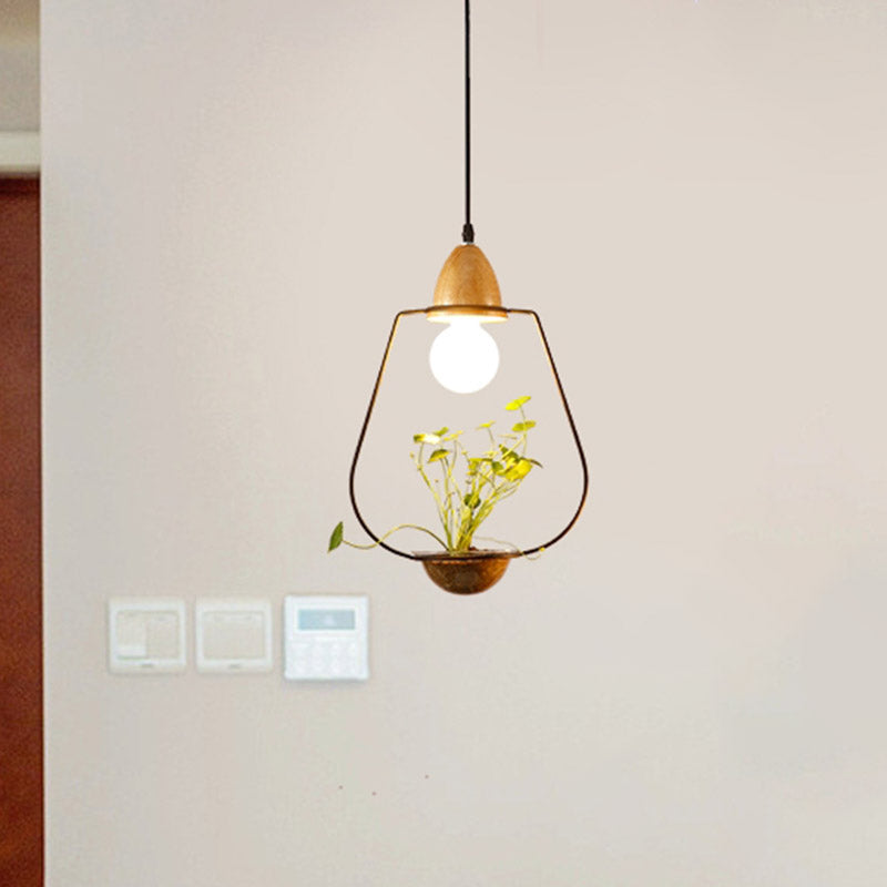 Modern Black/White Industrial Metal Led Pendant Light For Restaurant - Oval/Rectangle/Urn Design