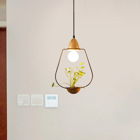 Modern Black/White Industrial Metal Led Pendant Light For Restaurant - Oval/Rectangle/Urn Design