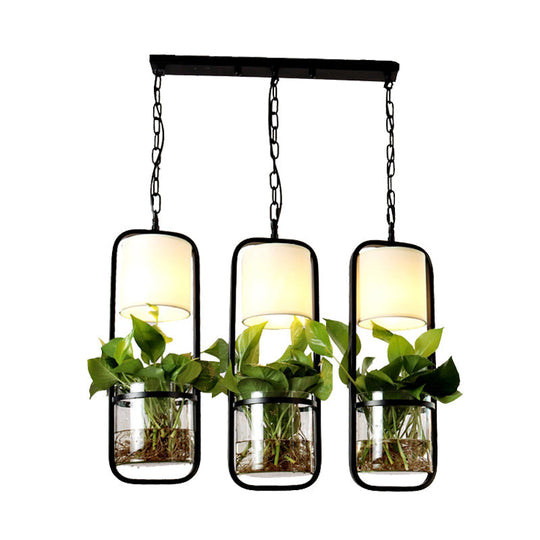 Industrial Metal Pendant Light With Clustered Rectangle Design For Dining Room - Black/White Tone