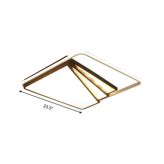 Modern Multi-Layer Flush Mount Ceiling Light - Metal Led Wide 18/23.5/35.5 Black Bedroom